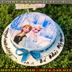 Mẫu bánh kem in hình công chúa Elsa full mặt bánh - BB23